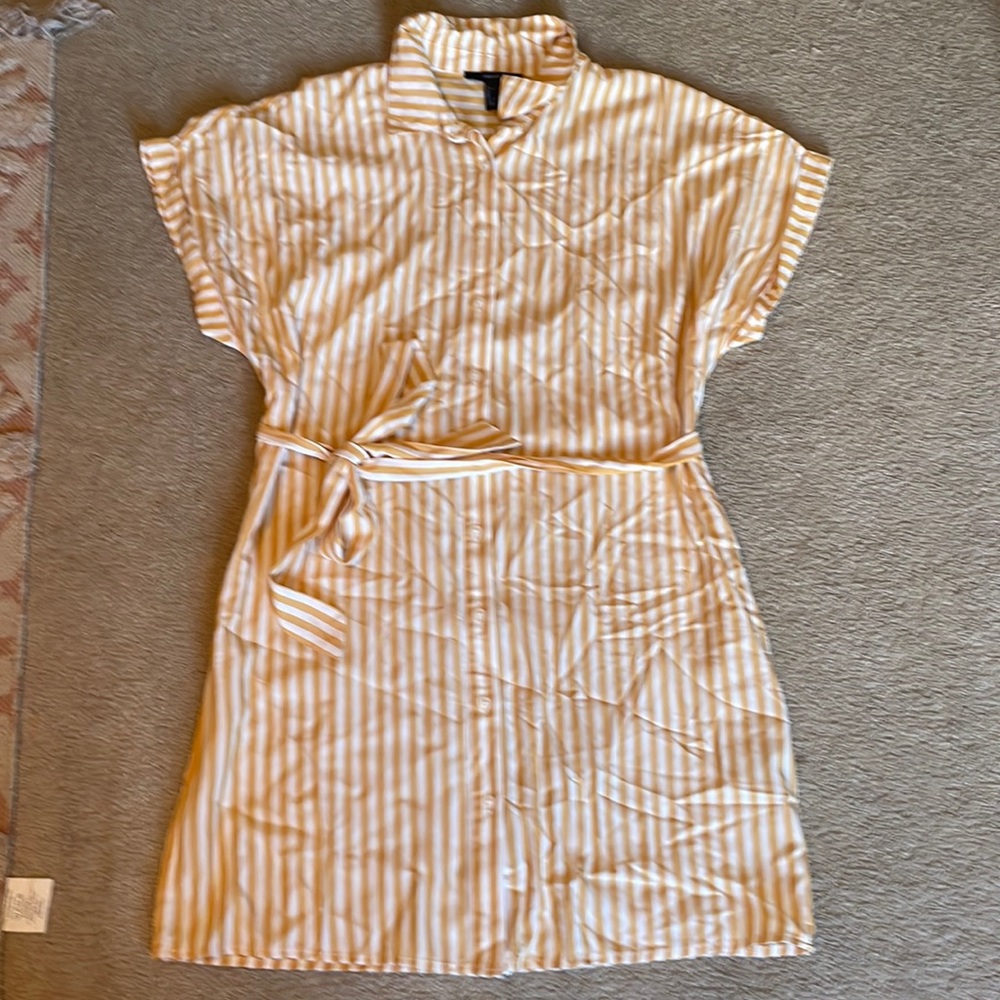 Yellow Button Up Dress with Collar